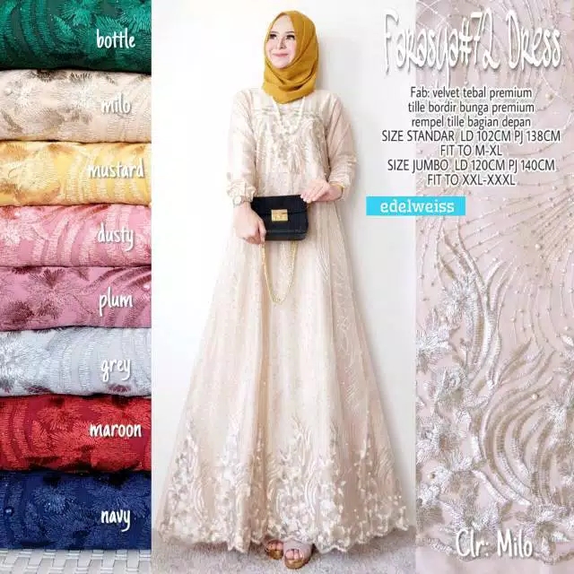 (TERLARIS) FARASYA 72 Dress Best Seller Gamis | ADA JUMBO | Gamis Murah / Gamis batik / Gamis Terbaru / Gamis kondangan / Gamis farasya / Batik keluarga-Batik Murah-Batik Kondangan / Baju Muslim-Batik Terbaru 2020 / Gamis Keren