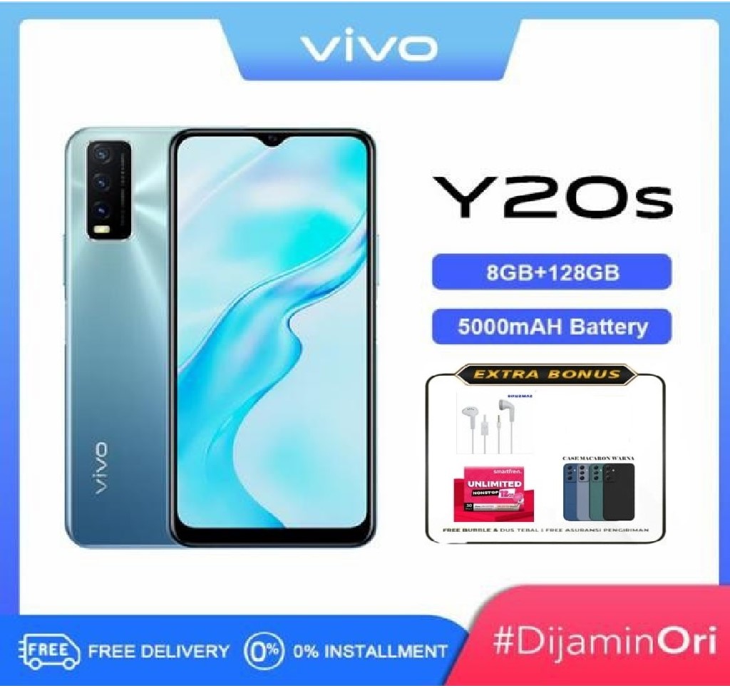 PROMO !!! VIVO Y20S RAM 8 GB ROM 128 GB Smartphone CAMERA 13 MP & Snapdragon 460 - Garansi Harga  1,300,000 Ringgit*Penghantaran Percuma