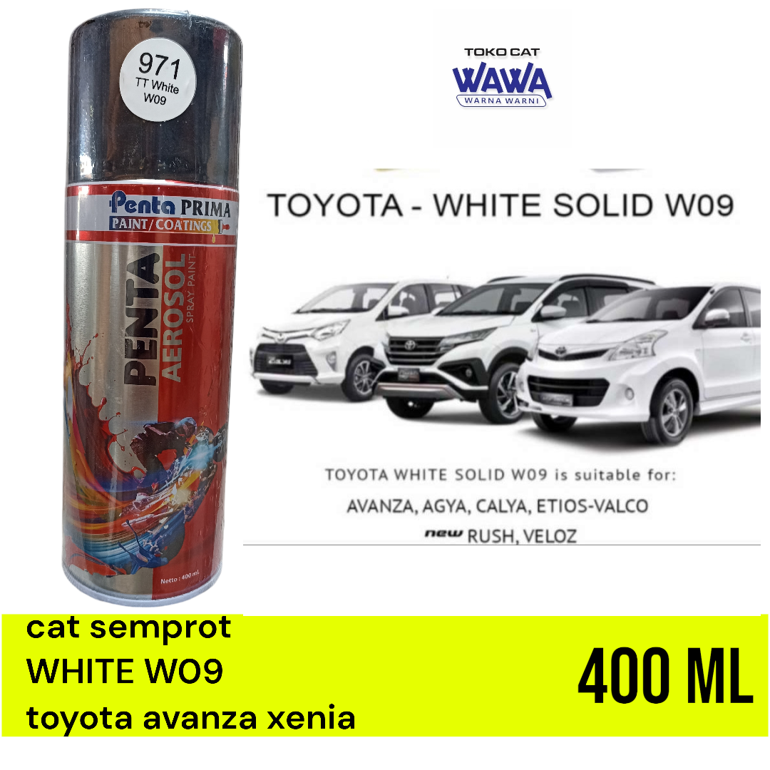 White Penta Aerosol Spray Paint White W09 Toyota Avanza 400ml Harga 50,000 rupiah*Gratis Ongkir
