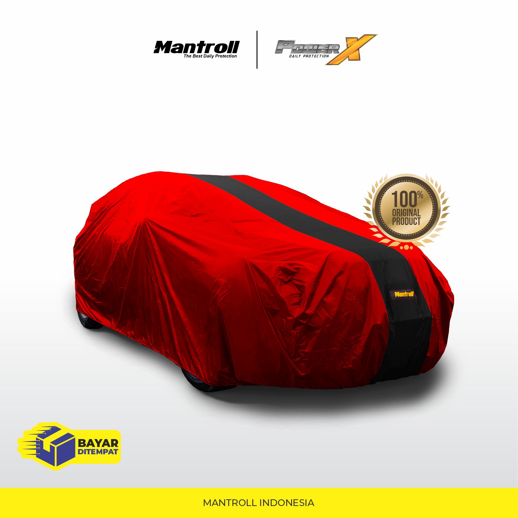 Mantroll Power X Cover Mobil Toyota Yaris Merah Strip Hitam Waterproof Lapisan Coating Giá 550,000 Đồng*Miễn phí vận chuyển