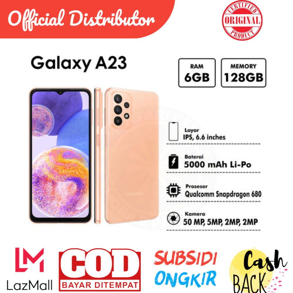 [LIKE NEW] SAMSUNG GALAXY A23 - 6/128GB - FULLSET RESMI TERMURAH [BISA COD] Harga 1,611,000 rupiah*Gratis Ongkir