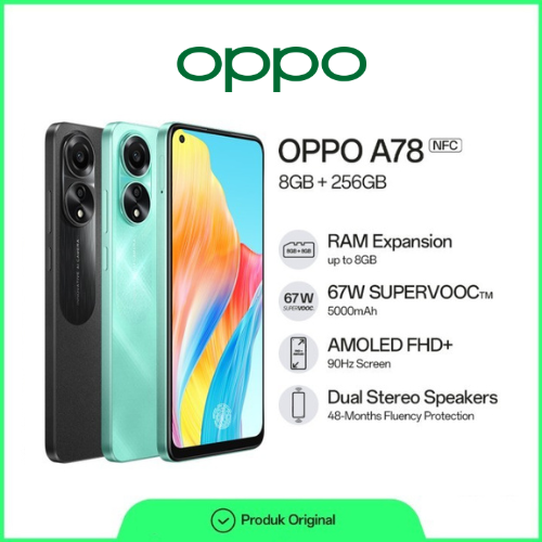 Oppo A78 Nfc 8/256Gb - Amoled, 90Hz Harga  2,180,000 Ringgit*Penghantaran Percuma