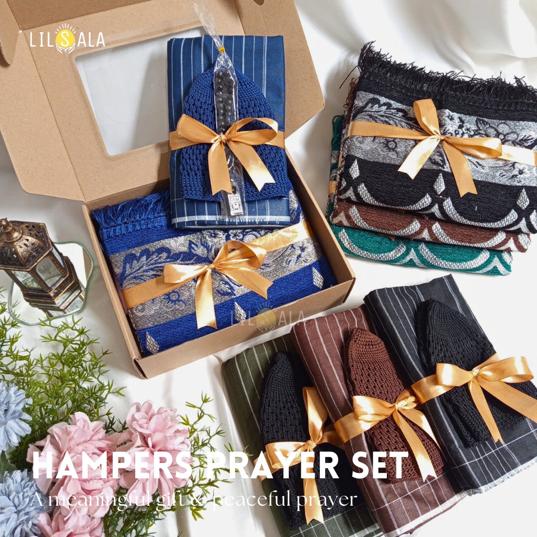 [Bklfsph] Hampers hadiah for Men Package of Sajadah, Sarong, Peci, Tasbih Packing Box hadiah Parcel Ei…