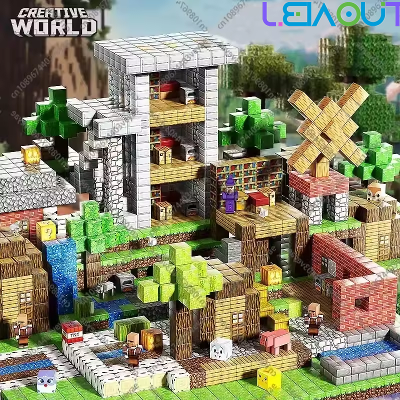 Leiao Ut【 🔥 Ready Stock 🔥 】My Morld / Plants Vs. Zombies Building Block Toy with Lamp 4D Magnetic Buil…