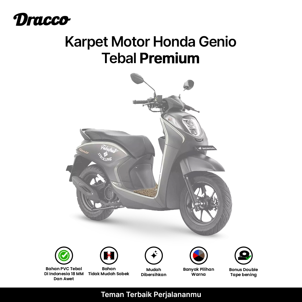 Dracco Premium Honda Genio Motorbike Carpet, 18 mm Thick, Motorbike Accessories Harga 58,900 rupiah*Gratis Ongkir