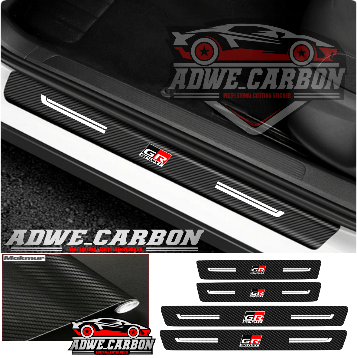 Camry Corolla racing car sticker Yaris Hilux tundra Aqua RAV4 4Runner Prius car door sill bumper strip sticker Giá 35,000 Đồng*Miễn phí vận chuyển