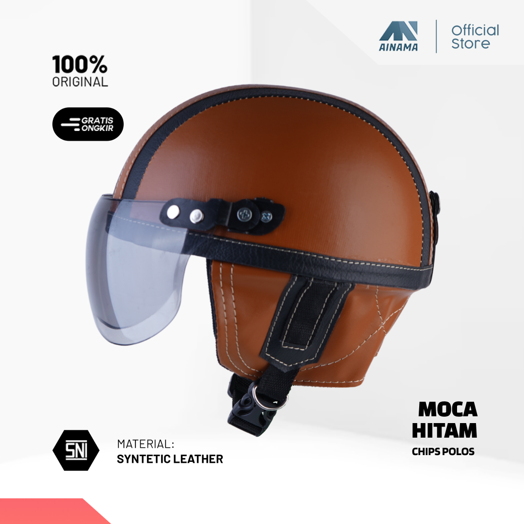 Chips Children's Head Protection Bicycle Helmet for Ages 1 2 3 4 5 Years Plain Black Mocca Stripe Ainama Harga 41,999 rupiah*Gratis Ongkir