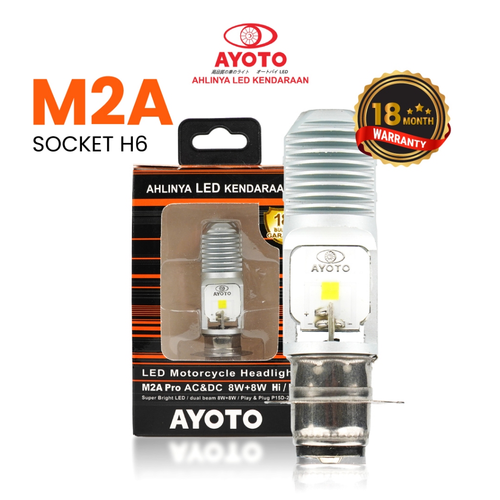 Ayoto M2A M2B Pro H6 Ac Dc Led Front Motorbike Lights for Ac Dc Automatic Motorbikes Harga 30,900 rupiah*Gratis Ongkir