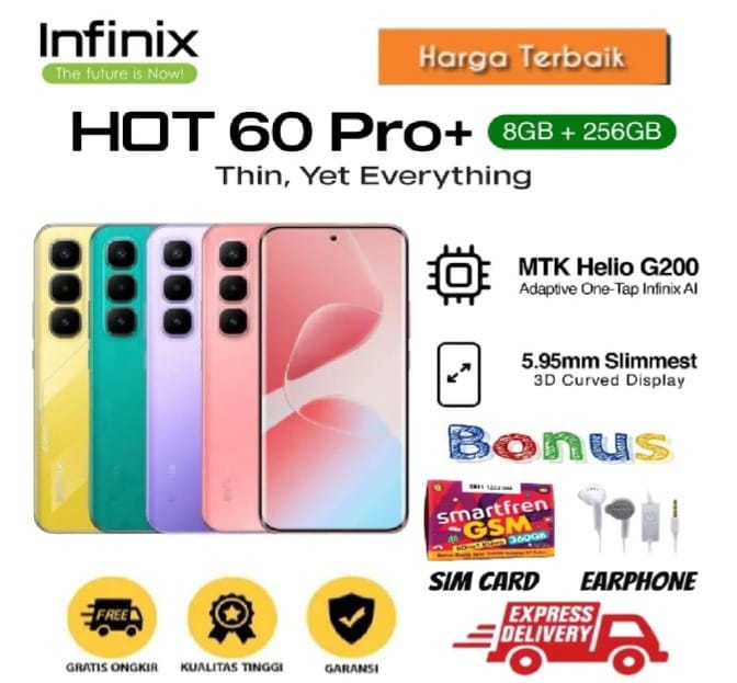 Infinix Hot 60 Pro Plus 8/128Gb & 8/256Gb - 50Mp - 5160 Mah - Nfc - Sleek Black - Guaranteed - Fullset Harga  2,450,000 Ringgit*Penghantaran Percuma