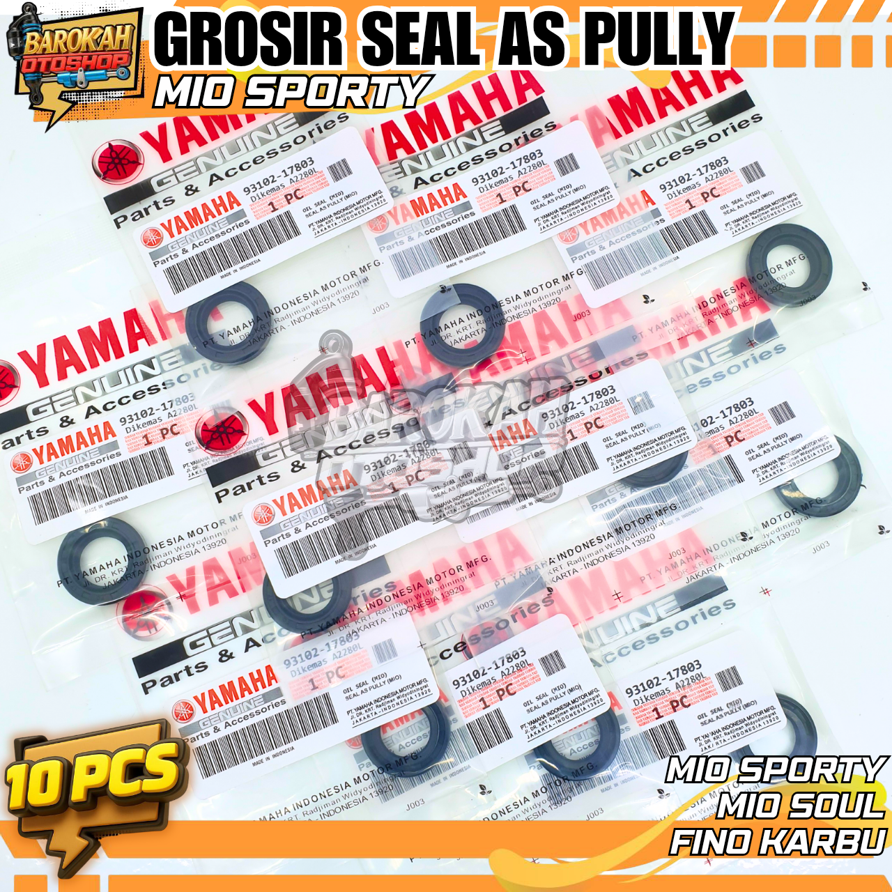 Wholesale/10 set seal as Pully Mio sporty Mio smile Mio soul Fino karbu Nouvo Harga 25,000 rupiah*Gratis Ongkir