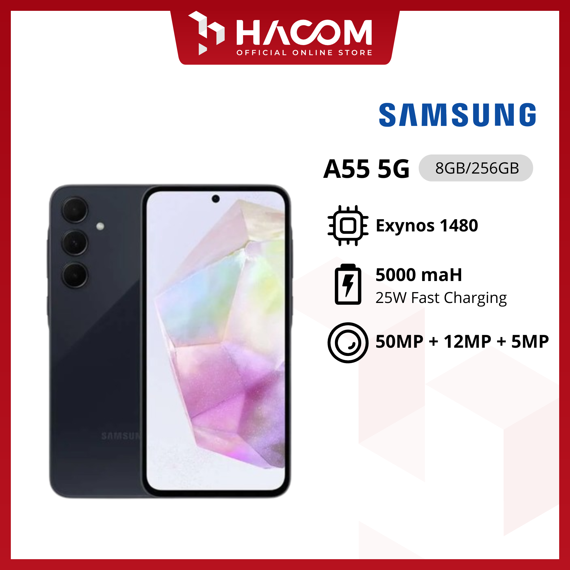 Samsung Galaxy A55 5G 8/256GB Garansi Resmi Giá 5,999,000 Đồng*Miễn phí vận chuyển