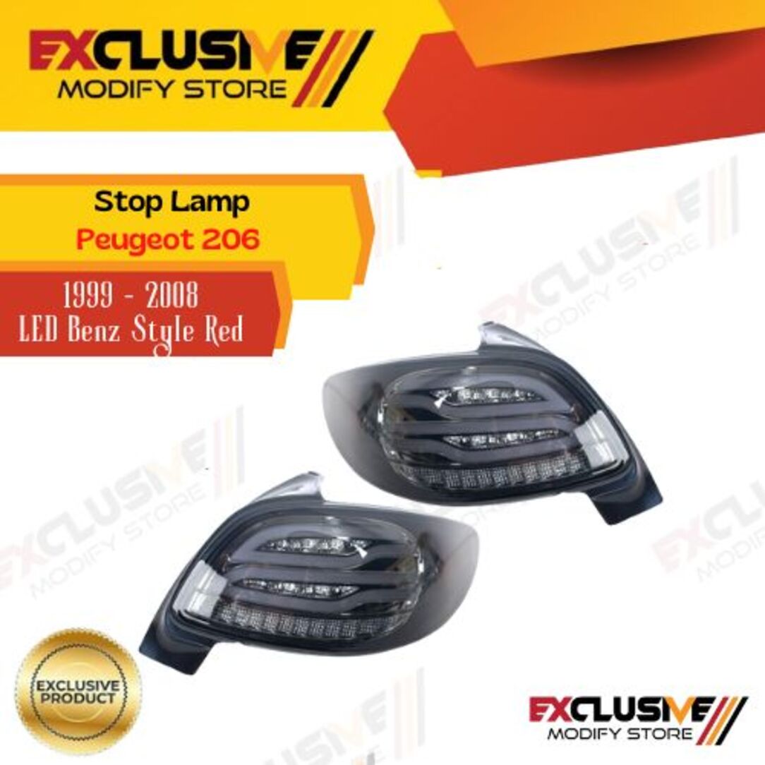 Stop Lamp Peugeot 206 led Benz style smoke 1999 - 2008 Harga 2,400,000 rupiah*Gratis Ongkir