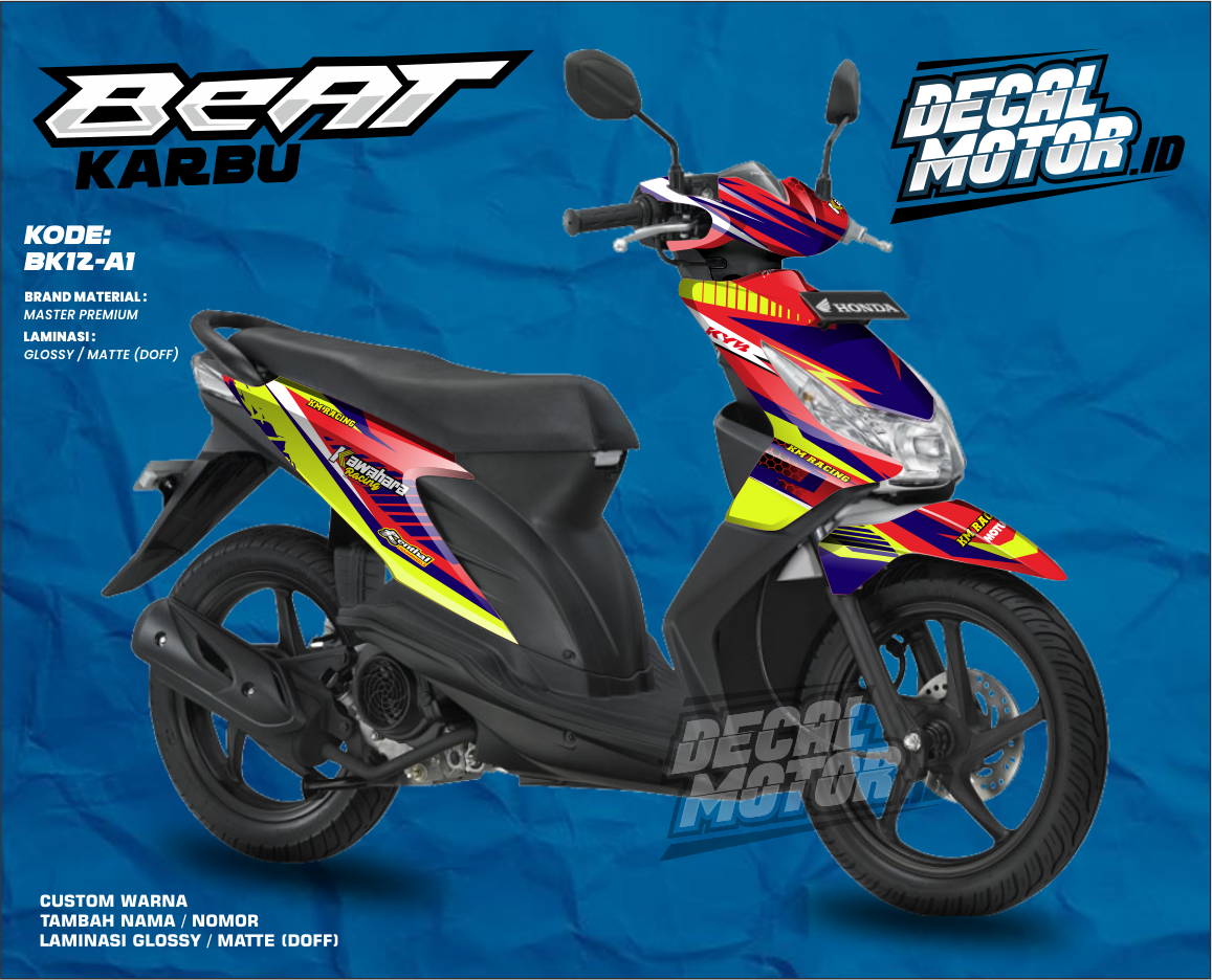 Decal Beat Karbu Biru Fullbody For Honda Sticker Honda Beat Karbu Kode BK Lazada Indonesia