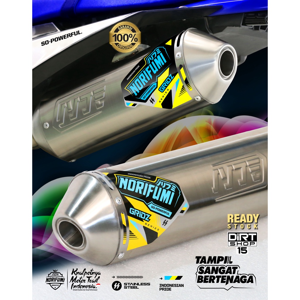 knalpot norifumi gridz standart gridz kompetis klx150 wr155 crf150l Harga 1,175,000 rupiah*Gratis Ongkir