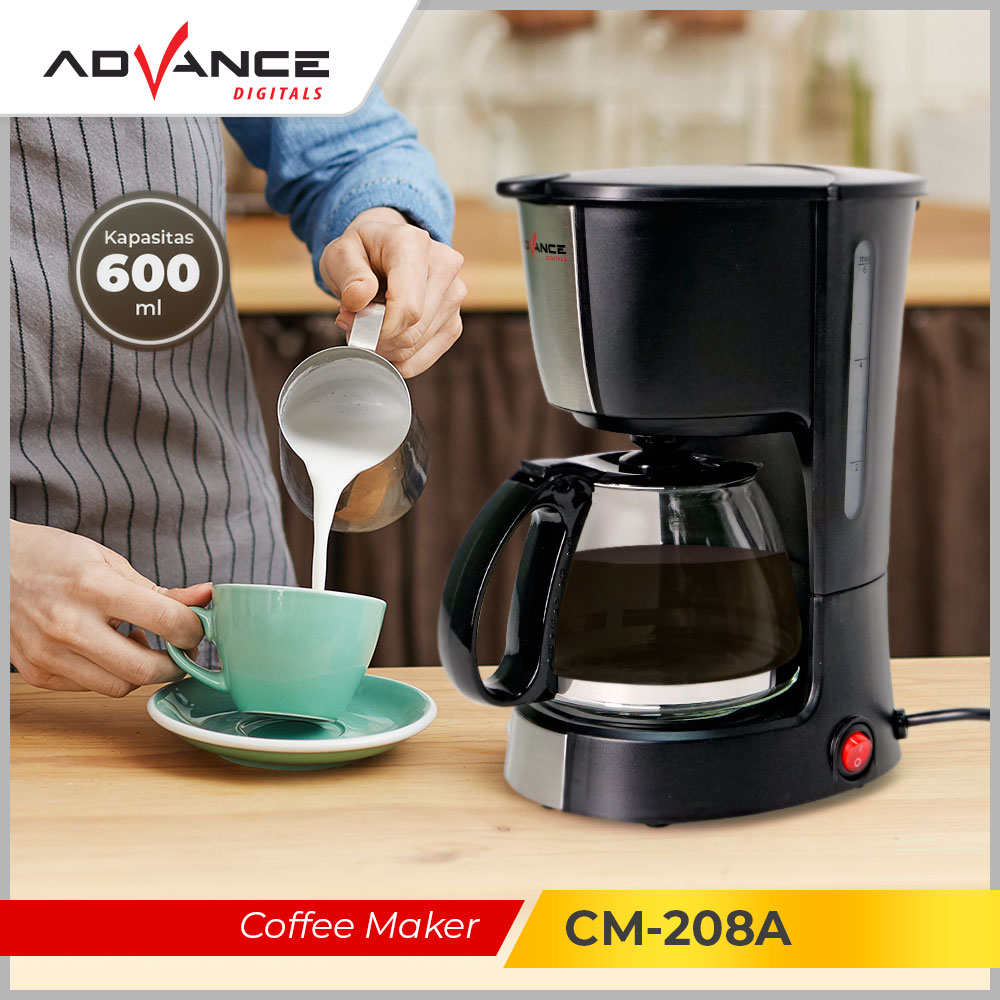 Advance Coffee Maker 0.6L Mesin Pembuat Kopi Cm208A Garansi Resmi Advance 1 Tahun