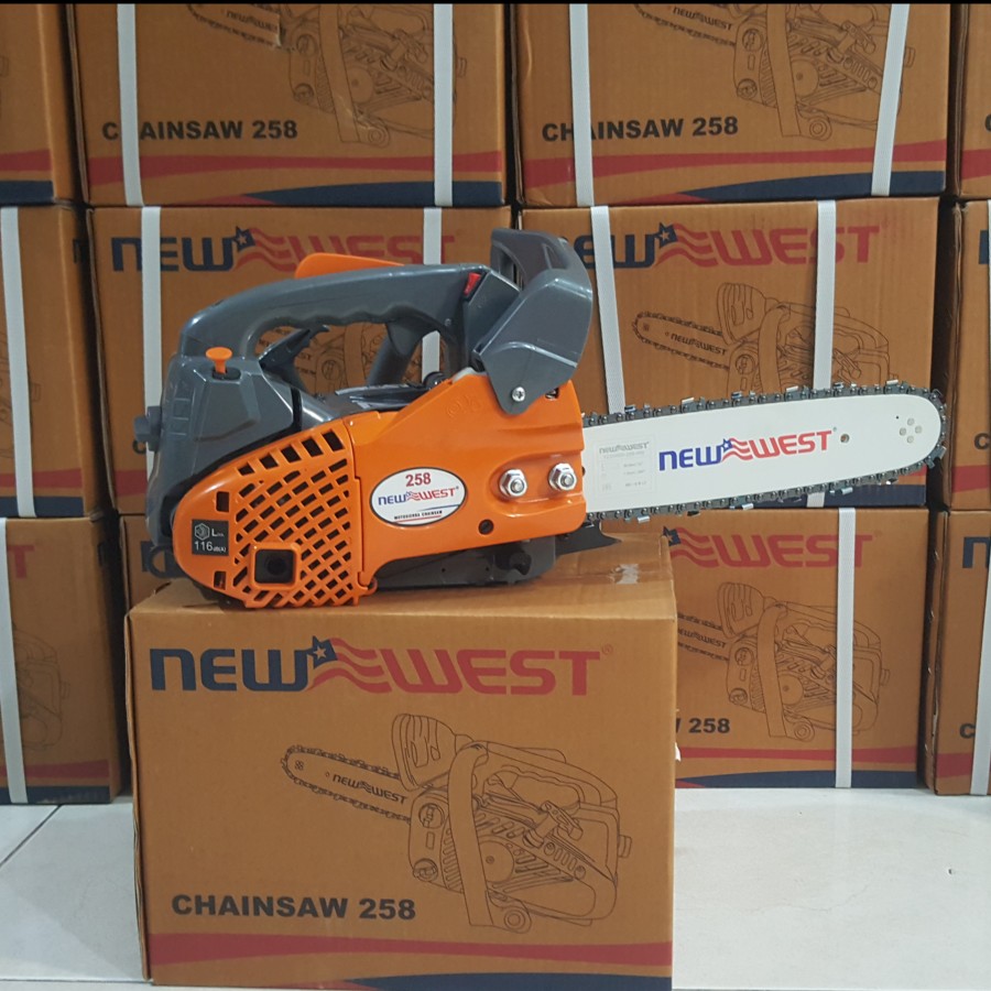 Chain Saw Top Handle NW-258 12 Inch Guide bar New West Original Harga 2,399,000 rupiah*Gratis Ongkir