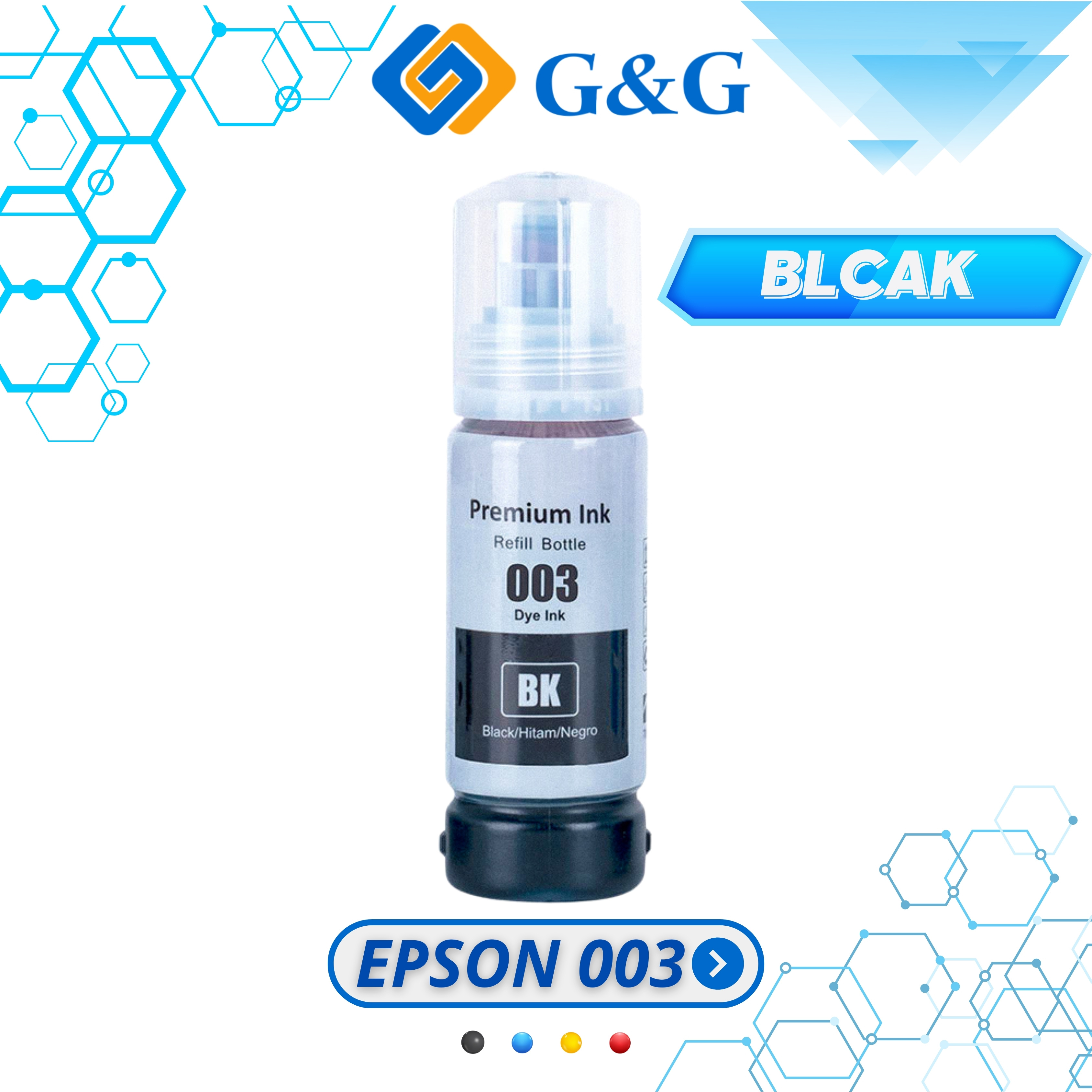 TINTA EPSON 003 UNTUK PRINTER SERIES L1110/L3110/L3116/L3150/L3156/L5190/L3210/L5290/L3256/L1210/L1256/L5296/L3250/L3216/L1216/L1250 Harga 9,650 rupiah*Gratis Ongkir