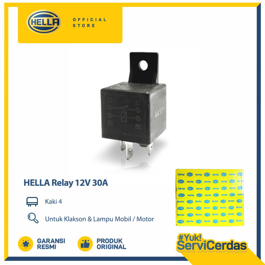 Relay Hella 12V 30A Kaki 4 (per DUS) Harga 345,664 rupiah*Gratis Ongkir