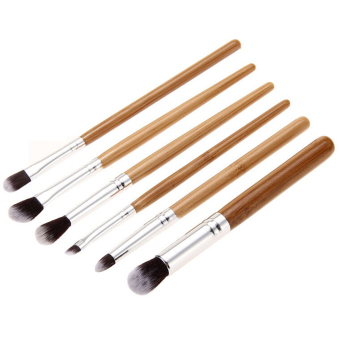 Gambar Bluelans(R) Pro Bamboo Handle Brushes Set Eye Shadow Brush Makeup Cosmetic Tool 6 Pcs