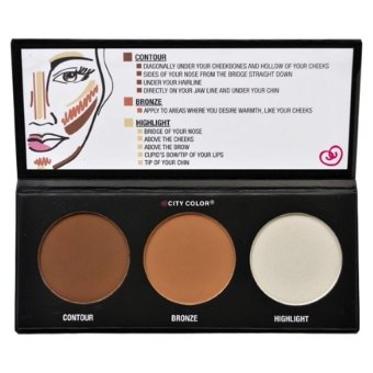 Gambar City Color Rias Wajah Original Effects 2 Palette Contour Bronze Highlight Natural Tone Menyamarkan Noda Hitam