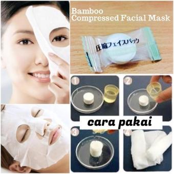 Gambar [ Ecer 1 pc ] Bamboo DIY Compressed Facial Mask   Masker BAMBO natural