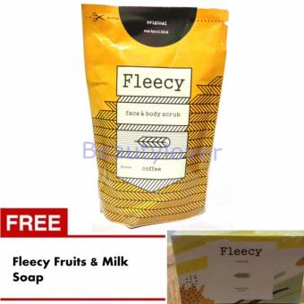 Gambar Fleecy Face   Body Scrub Coffee   Gratis Fleecy Fruits and Milk Soap
