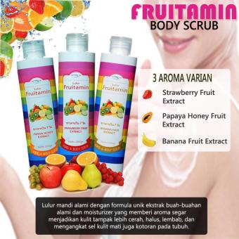 Gambar Fruitamin Lulur Body Scrub Rasa Papaya Honey Fruit Exctract Original BPOM