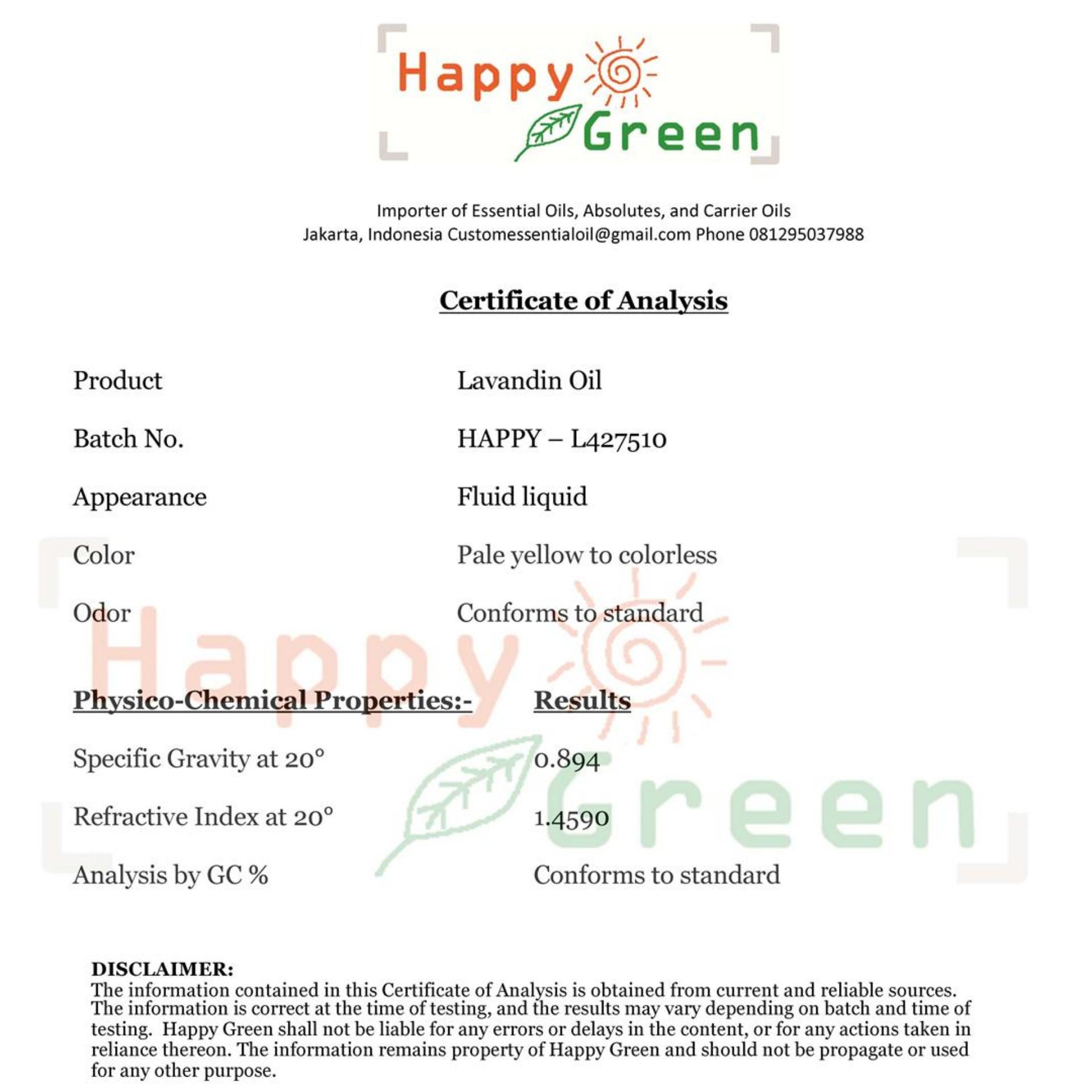 Happy Green Lavandin Essential Oil (10 ml) - Minyak Lavandula Grosso ...