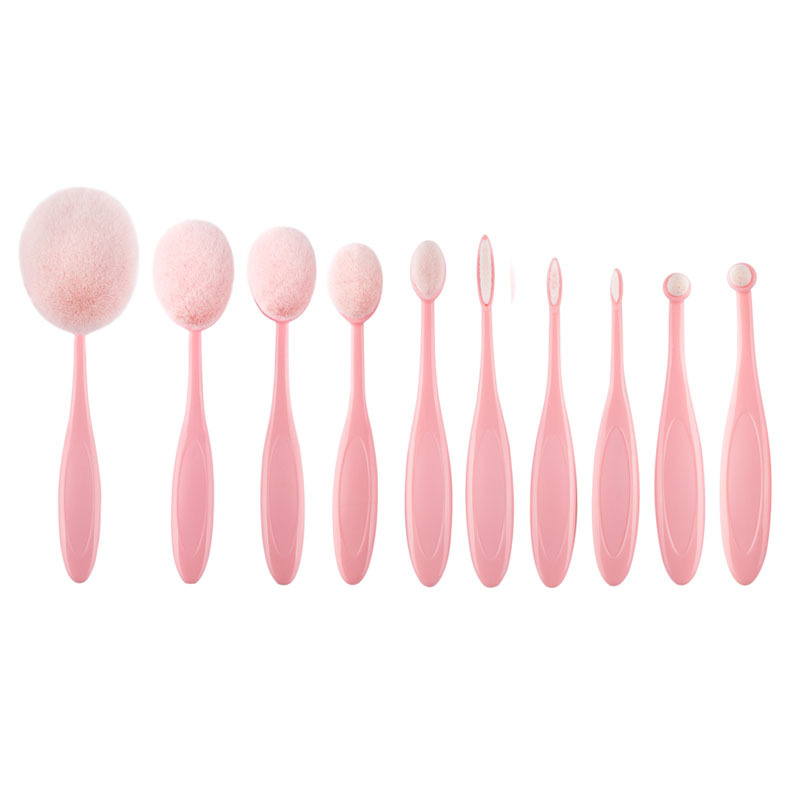 ... La vie 10 buah/set sikat gigi atau kuas rias oval untuk campuran bubuk krim ...
