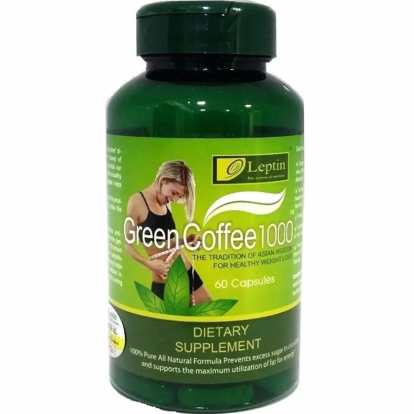 Leptin Green Coffee 1000 Capsule Original Asli Suplemen Diet Antioksidan Bahan Herbal Alami 60 Kapsul Asli Cara Diet Praktis dan Aman Organik Kulit Cerah ...