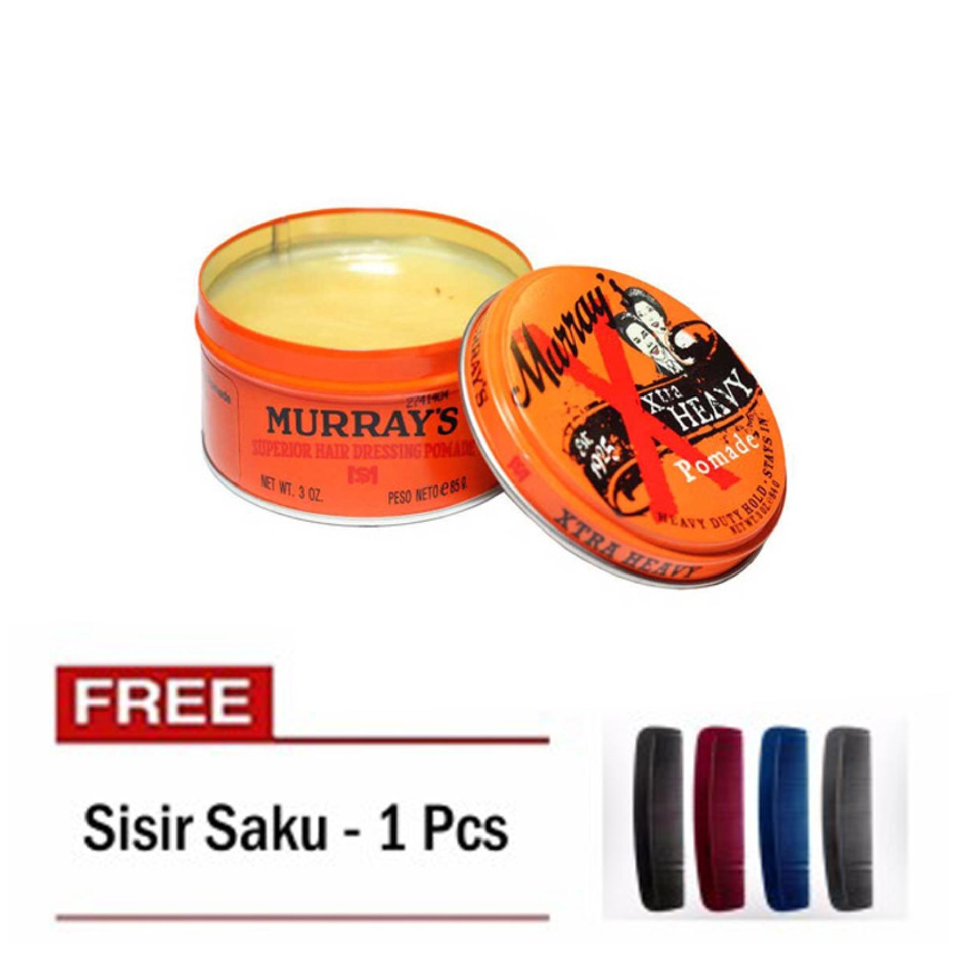 Murrays Xtra Heavy Pomade - 3oz / 85gr + Free Sisir Saku - 1 Pcs Murrays Xtra Heavy Pomade - 3oz / 85gr + Free Sisir Saku - 1 Pcs