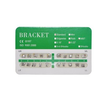 Gambar New dental gigi ortodontik braket Standar MBT 022 tanpa kait   20buah bungkus(...)