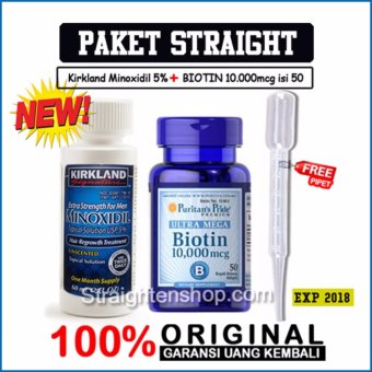 Gambar Paket Kirkland Minoxidil 5% + Biotin 10.000mcg