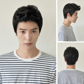 Pesawat OEM wignya mahasiswa laki-laki dan anak laki-laki tampan Korea pendek rambut wig Hitam Pesawat OEM wignya mahasiswa laki-laki dan anak laki-laki tampan Korea pendek rambut wig Hitam