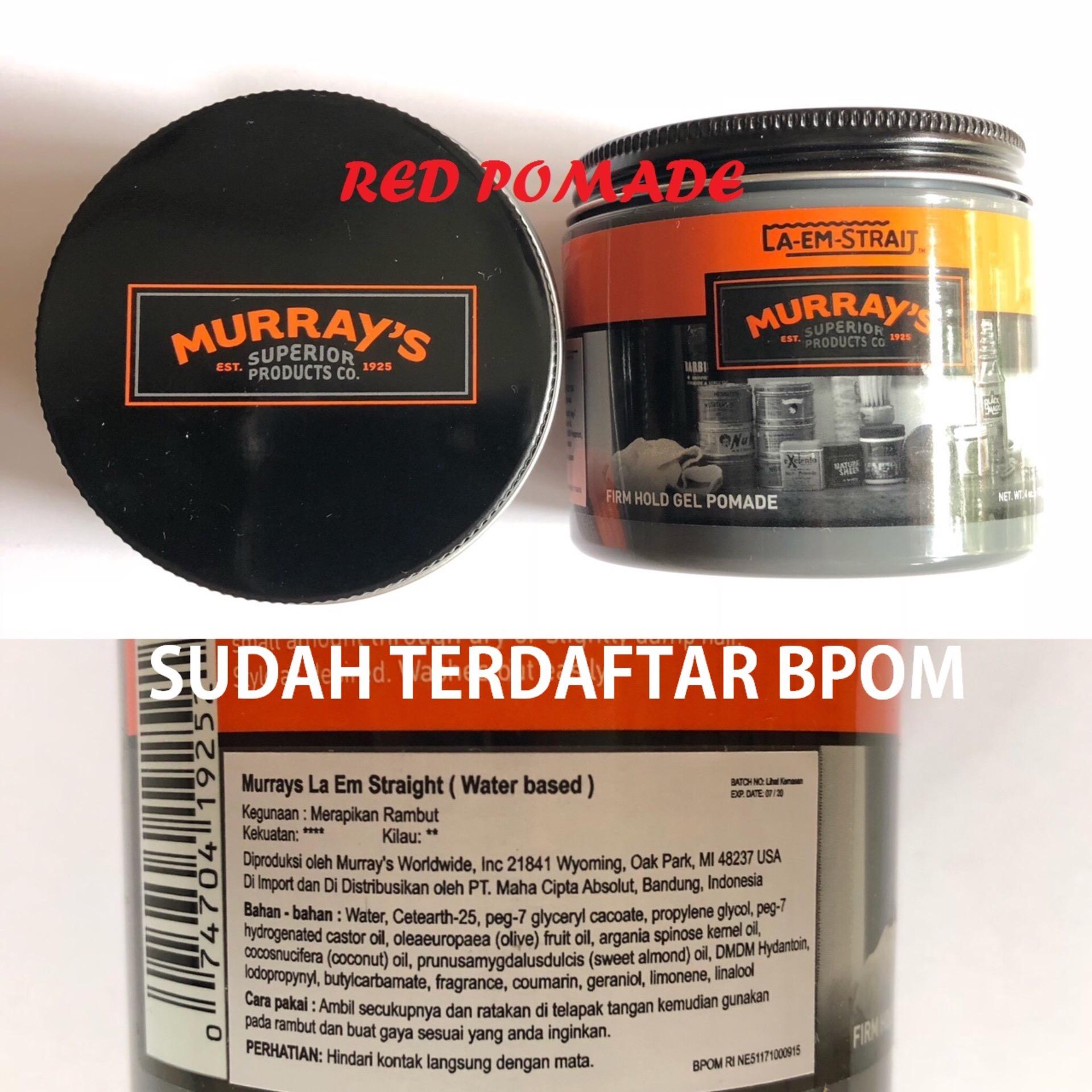 Pomade Murray's Murrays La Em Strait - Waterbased Water Based Sudah BPOM + Free Sisir Saku Pomade Murray's Murrays La Em Strait - Waterbased Water Based Sudah BPOM + Free Sisir Saku