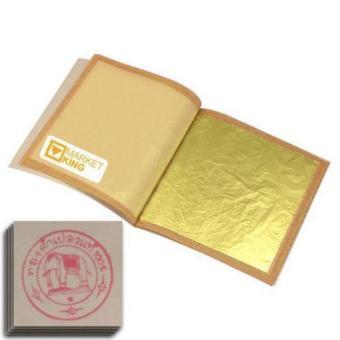 Gambar pure gold spa masker kertas emas murni 24 karat 24k leaf sheet 100pcs