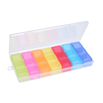 Gambar voovrof Colorful 7 Day 3 Times In a day Rainbow Pill Box Case Organizer   intl