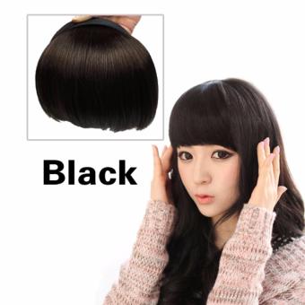 Wanita klip pada depan poni Fringe klip rambut ekstensi