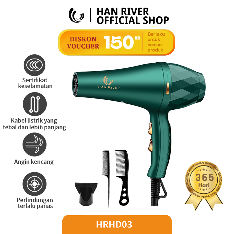 HAN RIVER  hair dryer 800W / pengering rambut Hot and Cold Air 100% ORIGINAL