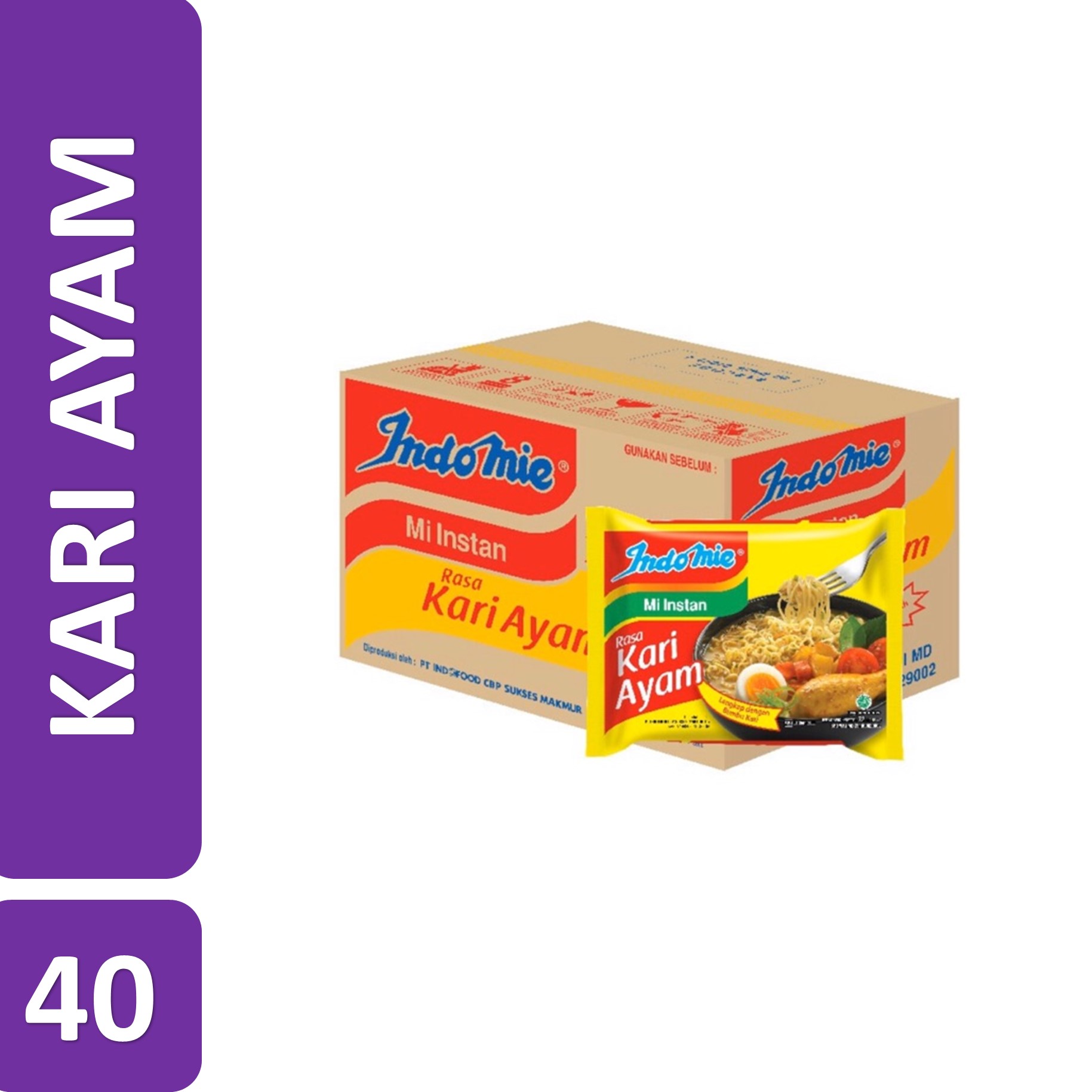 インドミindomie rebus kari ayam 40点袋 Indomie Ayam Kari Chicken Curry Noodles – 40 Pack | Halal