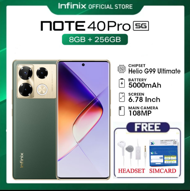 Infinix Note 40 Pro 5g 16Gb(8+8)/256Gb - Official Store Guarantee - Gold, Note 40 Pro 4g Harga 2,450,000 rupiah*Gratis Ongkir
