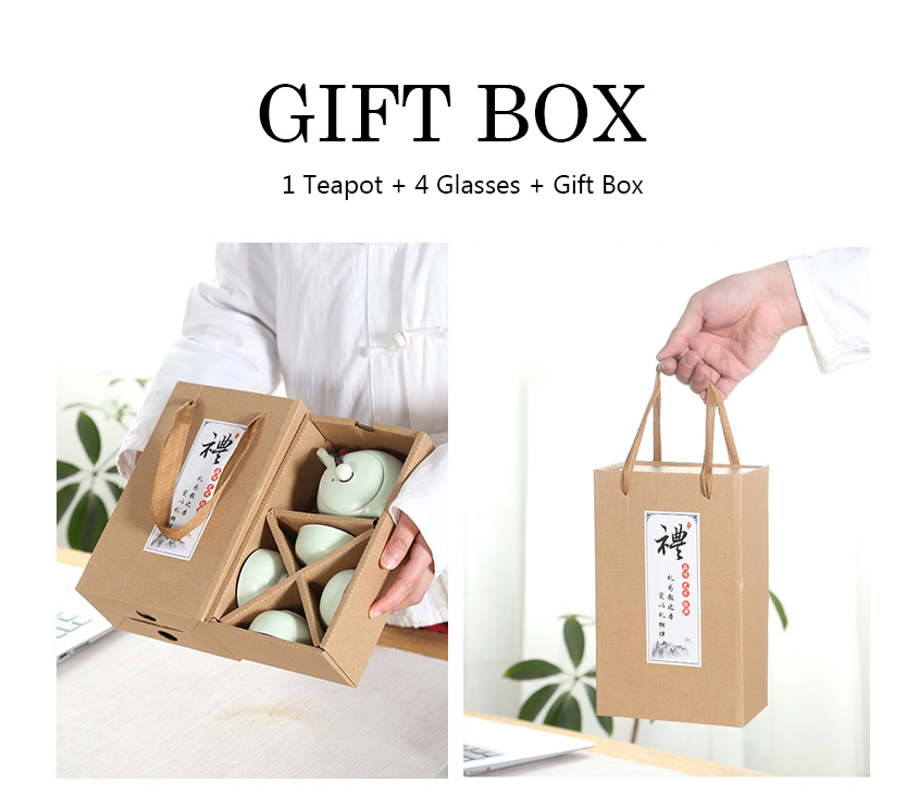 Classic Chinese Tea Pot set 5pc Ceramic hadiah box