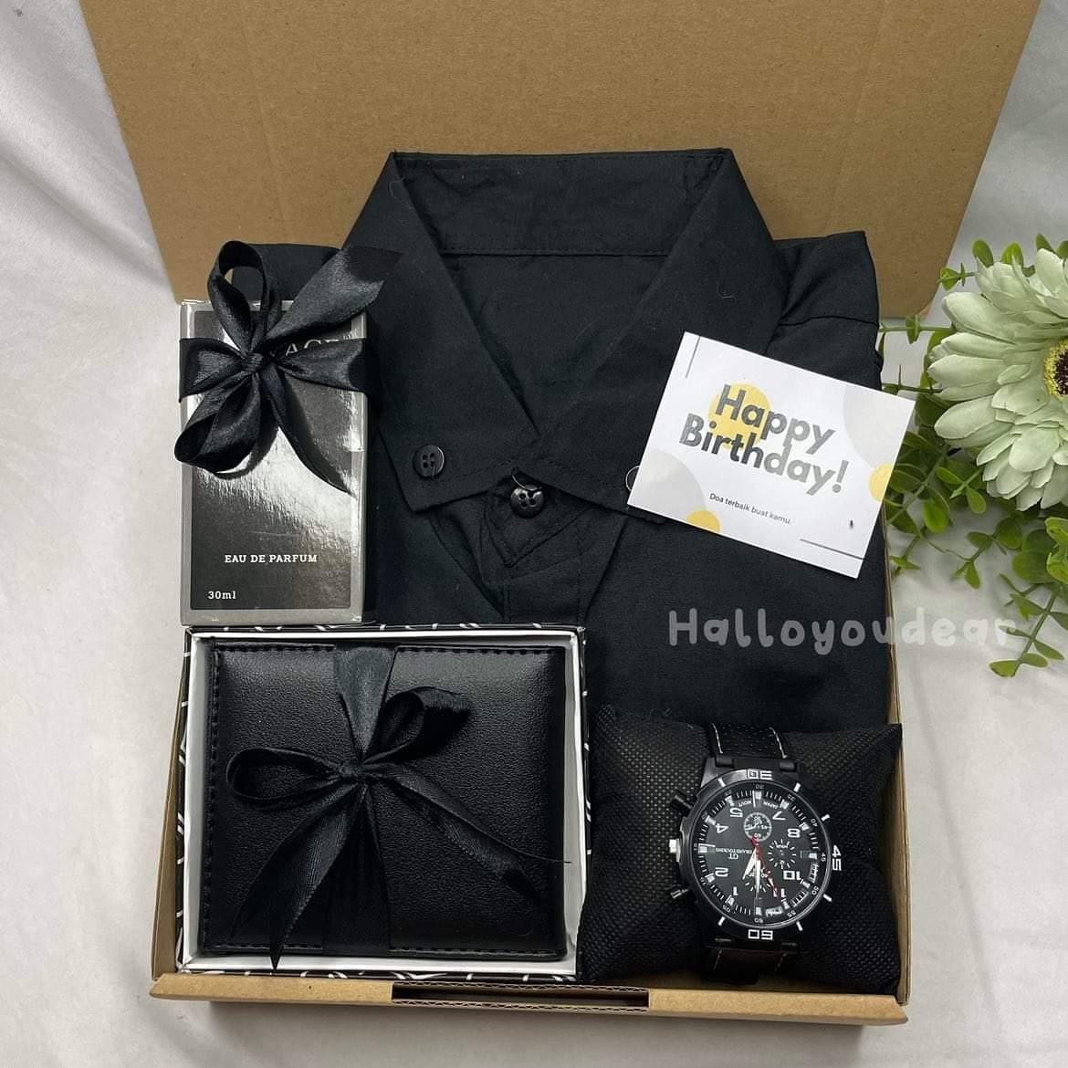 Giftbox Kemeja Hampers Cowok Kemeja polos Cowok Kado Ultah Kado anniv kado wisdua kado pernikahan murah
