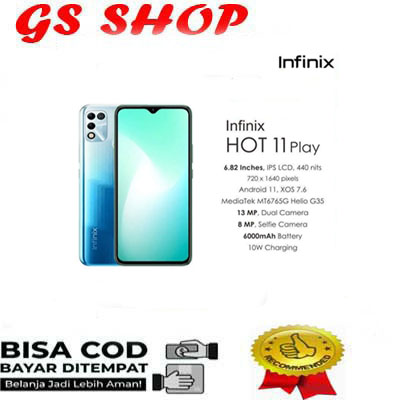 HP INFINIX HOT 11 PLAY RAM 4/64GB PROMO TERMURAH Giá 1,450,000 Đồng*Miễn phí vận chuyển