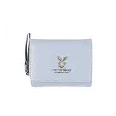 Hamlin Fisseha Dompet Wanita Korea Fashion Purse Wallet Desain Elegan Material Leather ORIGINAL - Blue