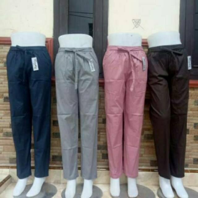 Celana Pants Katun Stret Luna Stret Celana Kantor Wanita Celana Luna Katun Stret Lazada Indonesia