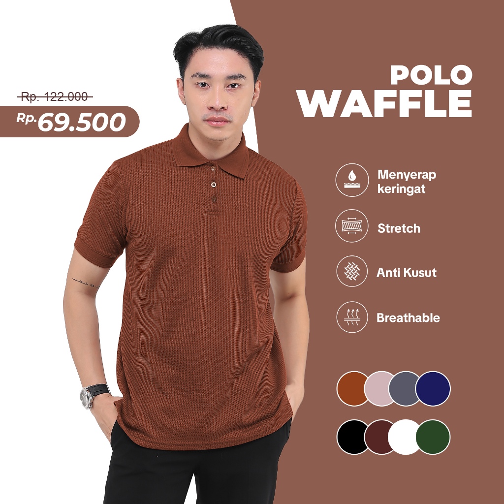 Jual Kaos Polo Waffle Terbaru Jan 2025 Lazada