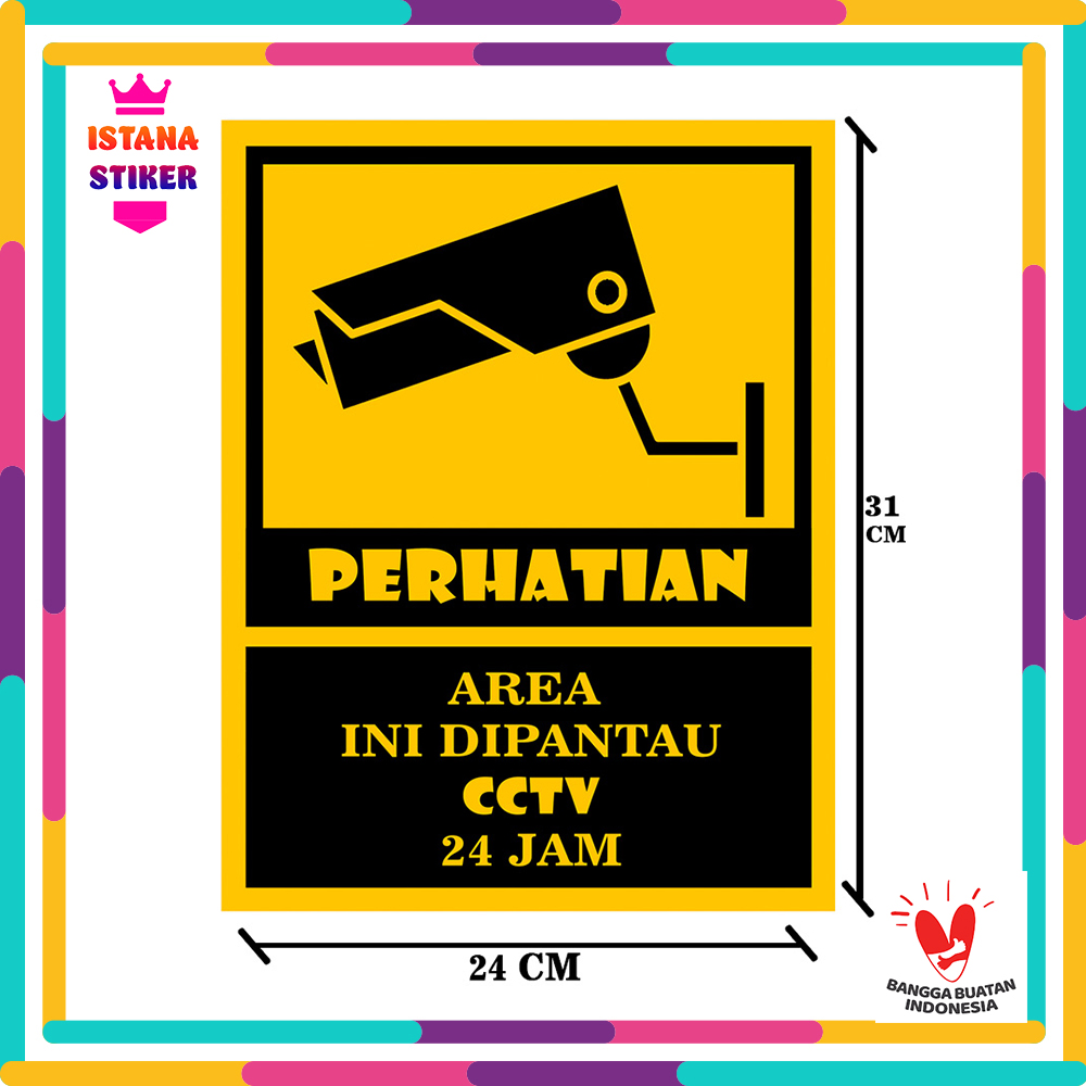 	 Stiker Cctv Anti Maling Murah Peringatan Untuk Pengaman Rumah Dan Kantor 	