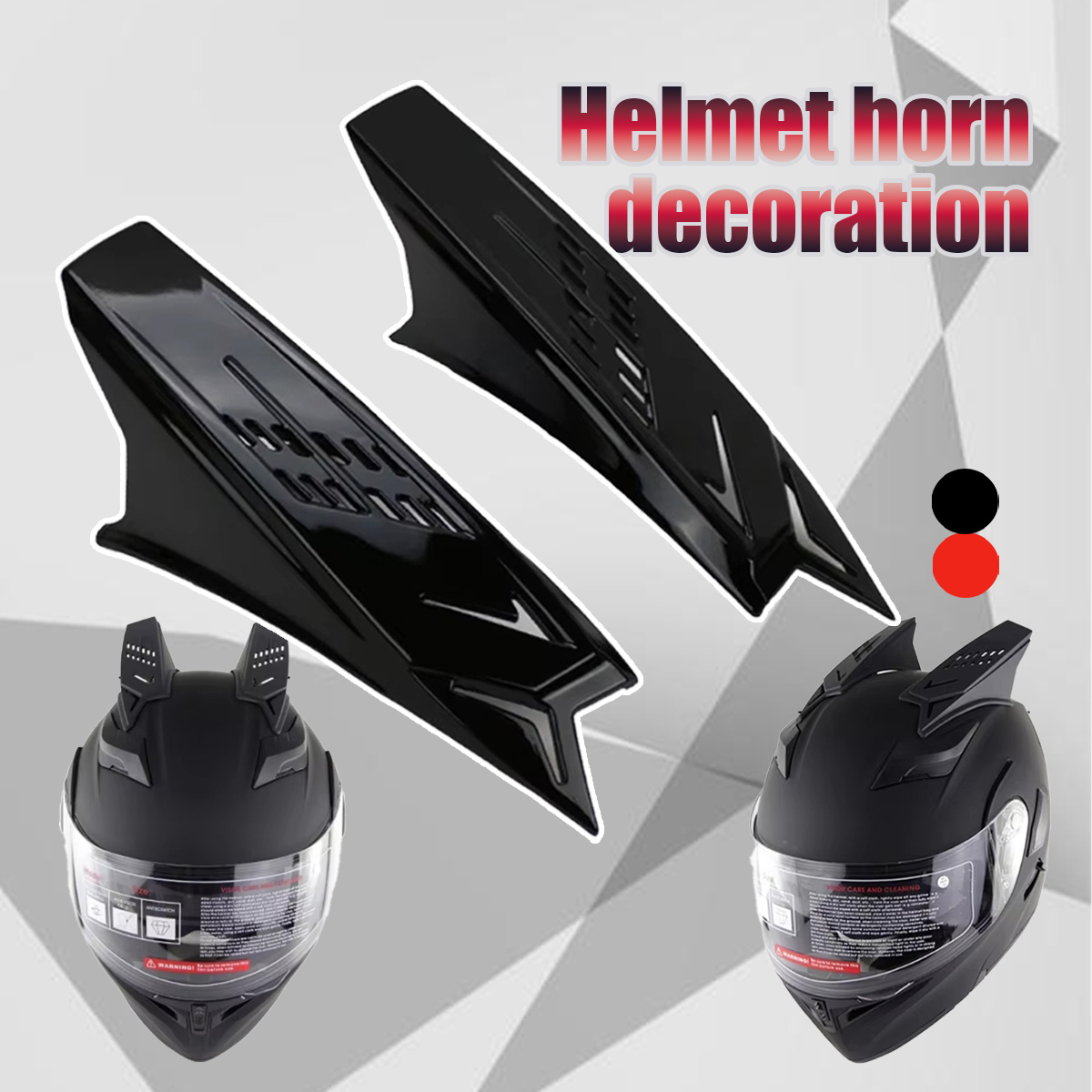 2PCs horns helmet mofication horns full face motorcycle creative decoration accessories punk style Harga 56,900 rupiah*Gratis Ongkir
