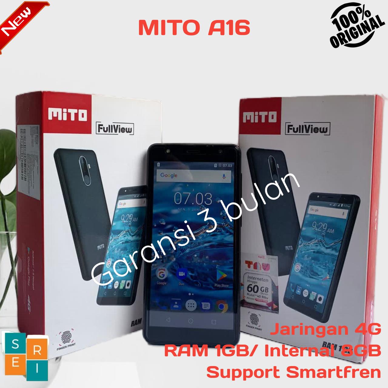 HP MITO Android A16 Jaringan 4G Promo Cuci Gudang Feature Phones + Tambahan SD Card VGen 8GB Harga 375,000 rupiah*Gratis Ongkir